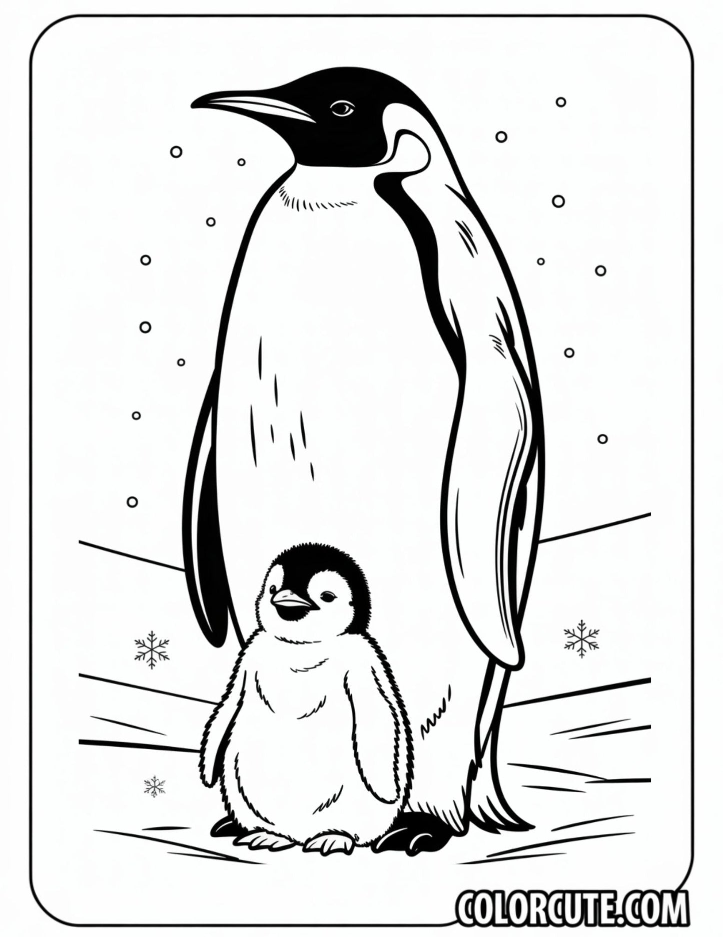 Emperor Penguin Coloring Page | Free PDF Printables