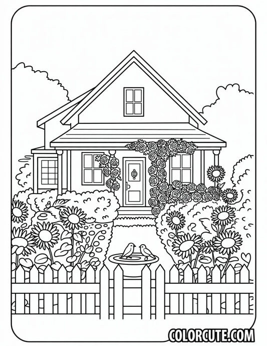 Garden House Coloring Pages | Free PDF Printables