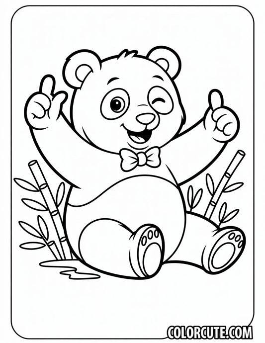 Happy Panda Coloring Pages | Free PDF Printables
