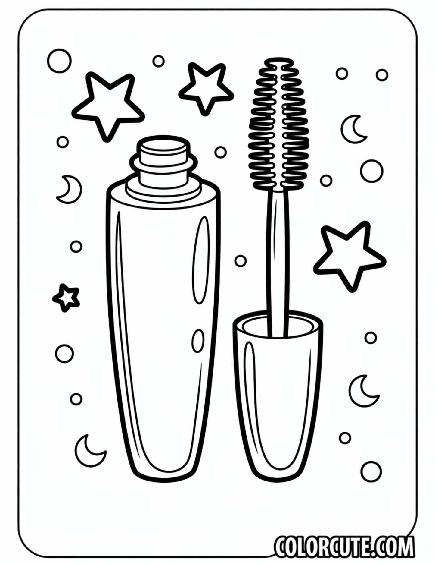 Mascara Wand Coloring Page | Free PDF Printables
