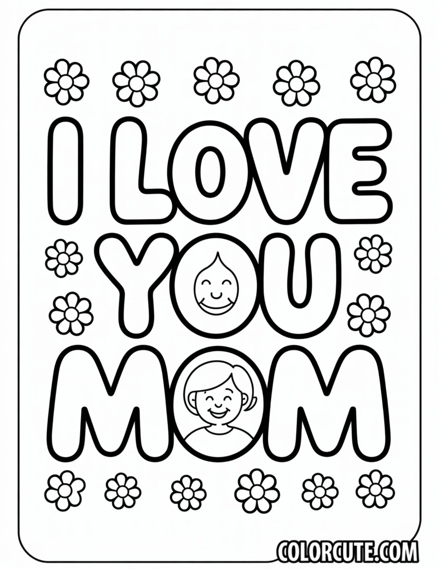 Mom I Love You Coloring Pages Free PDF Printables