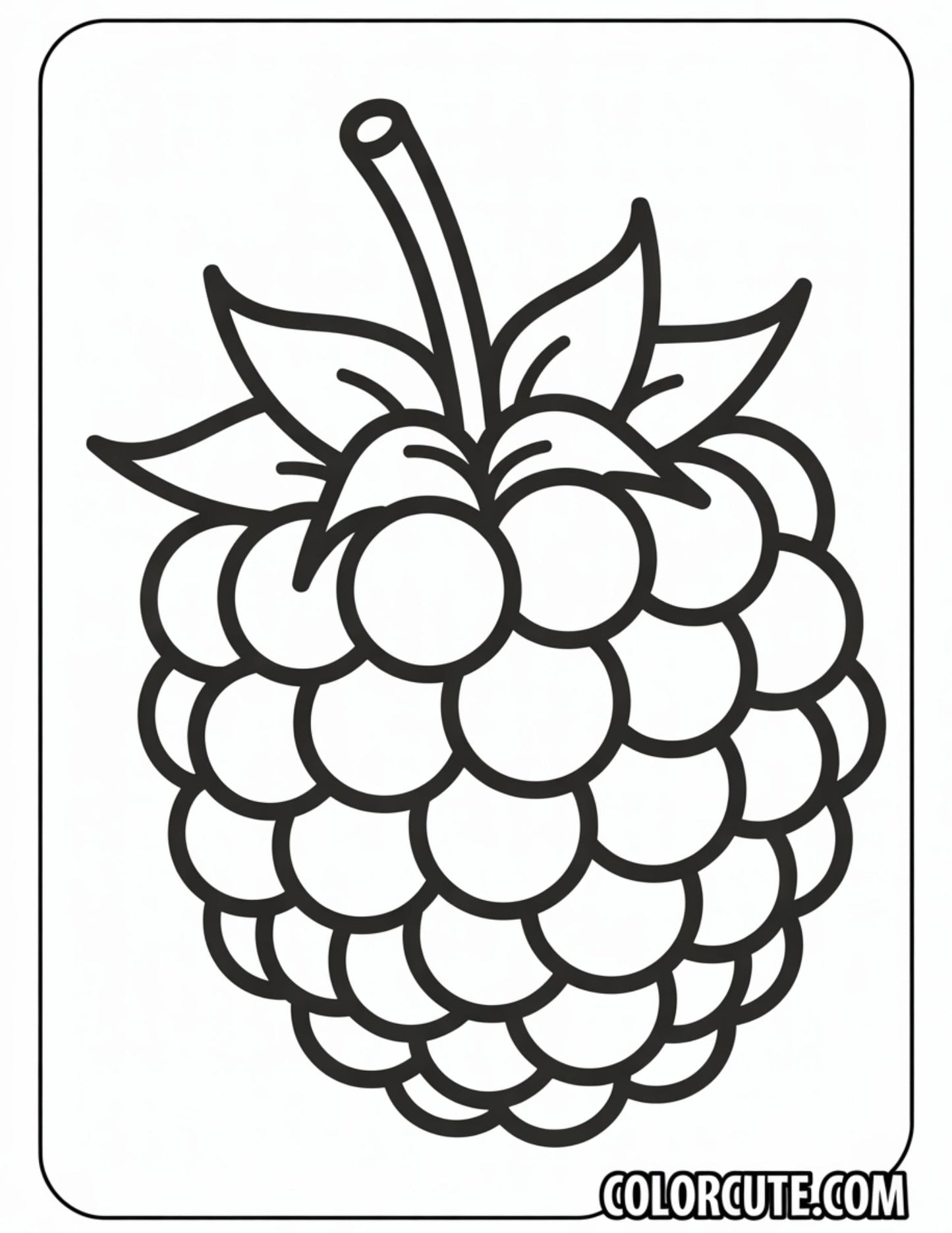 Raspberry Coloring Page | Free PDF Printables