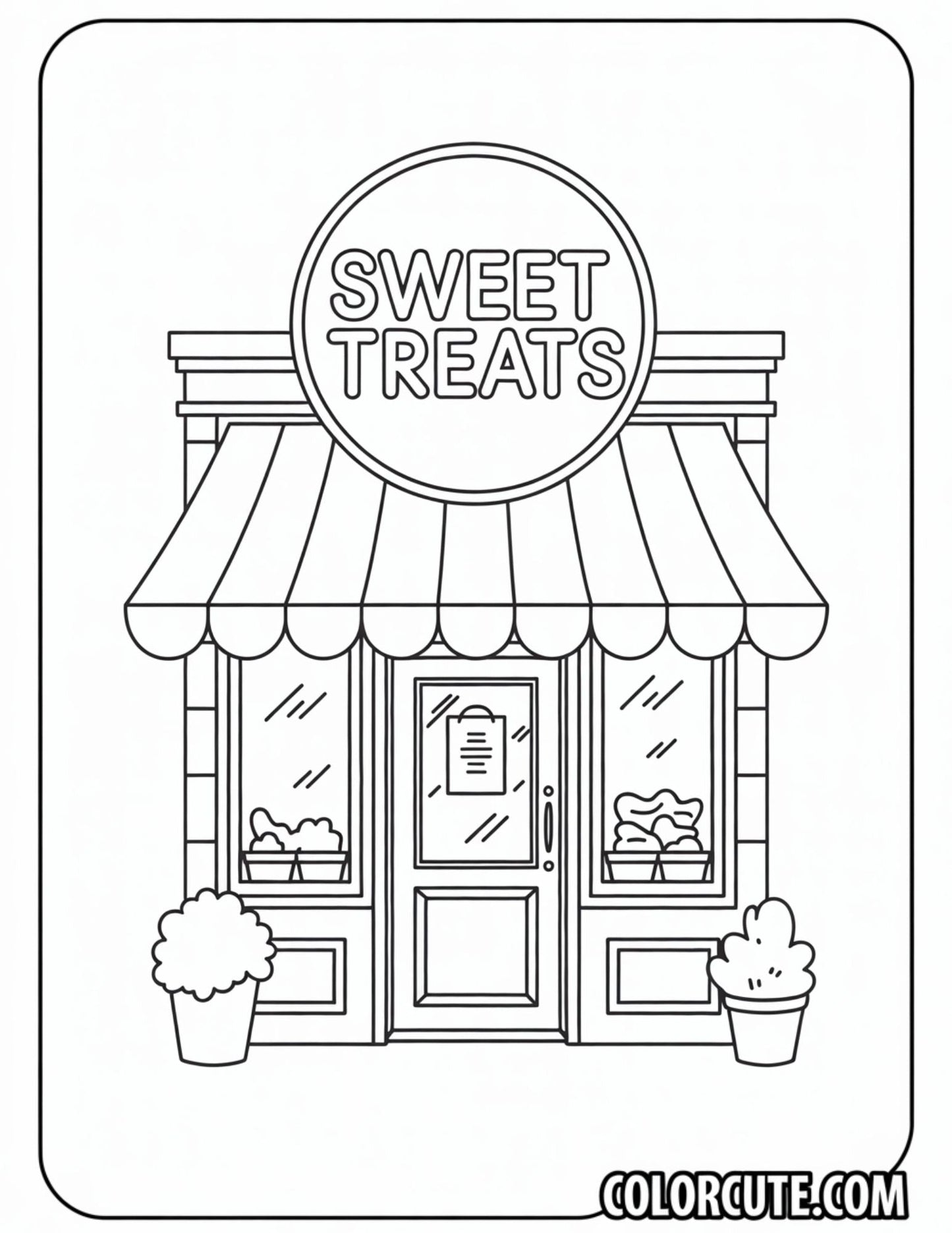 Sweet Treats Ice Cream Store Coloring Page | Free PDF Printables
