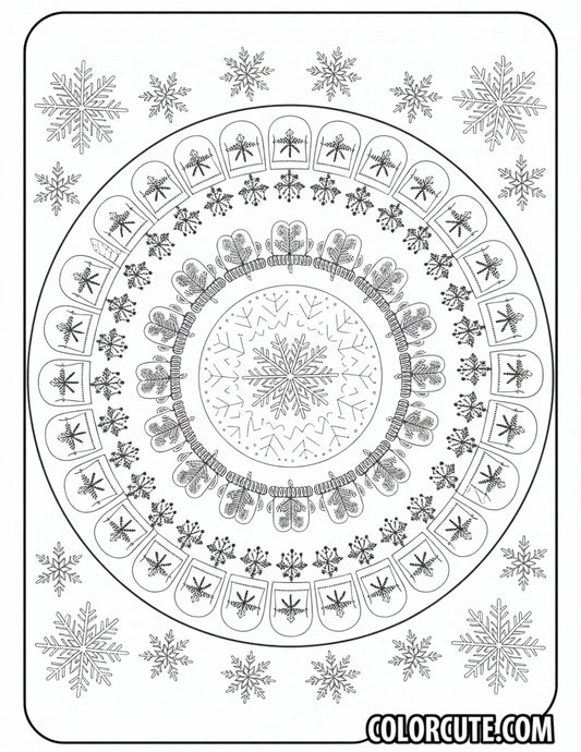 Winter Mandala Coloring Pages | Free PDF Printables