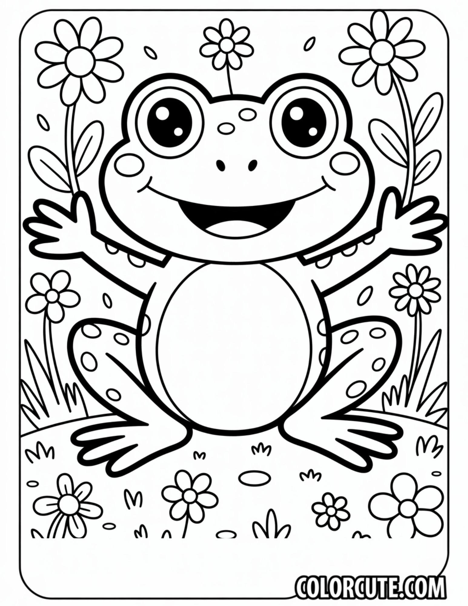 25+ Free Frog Coloring Pages PDF Printables Color Cute Free