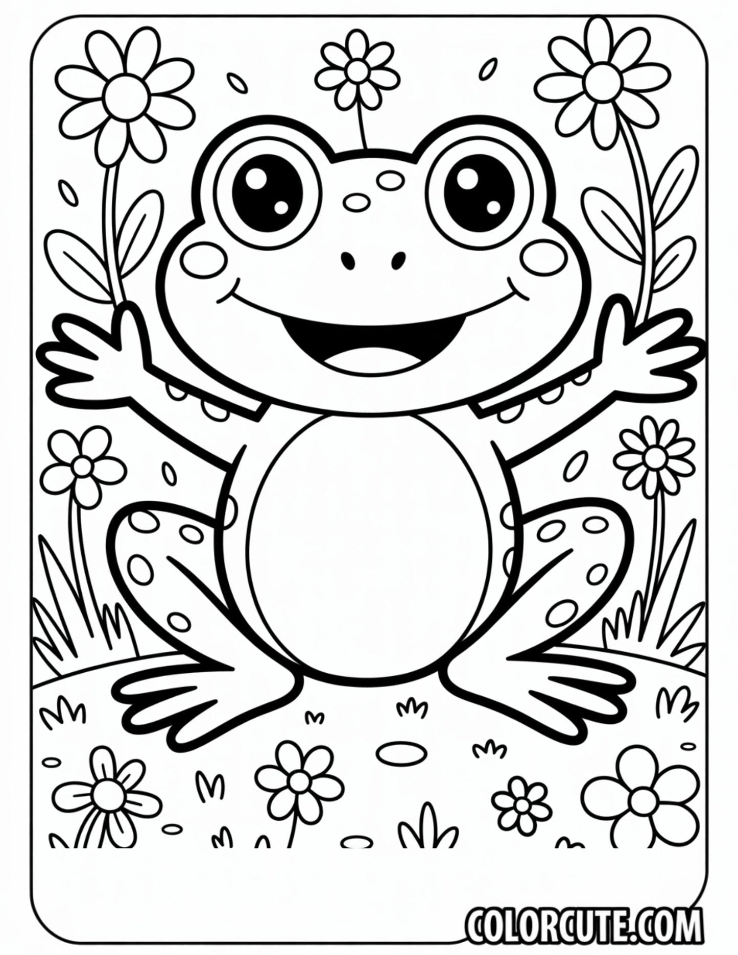 Cute Frog Coloring Pages | Free PDF Printables