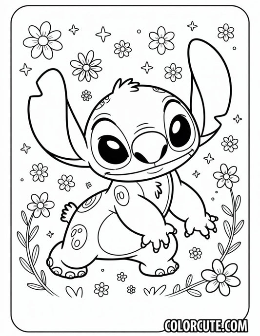 Detailed Stitch Coloring Page | Free PDF Printables