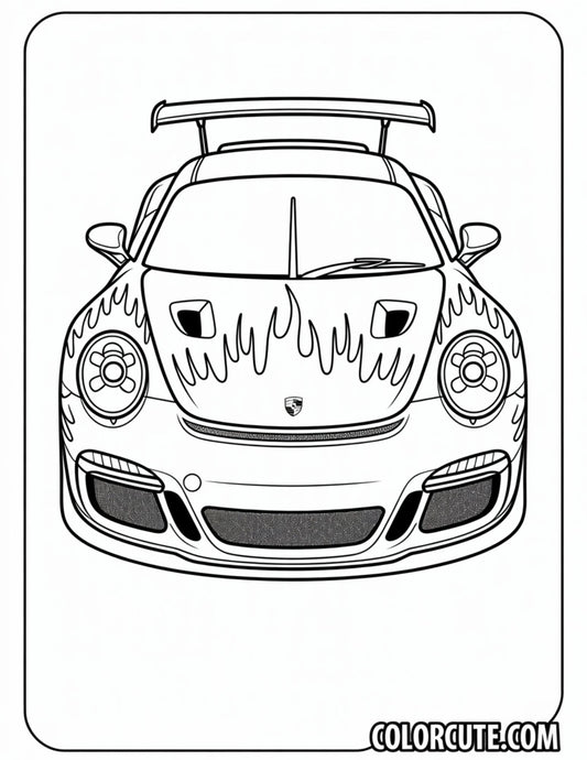 GT3 Porsche Coloring Pages | Free PDF Printables