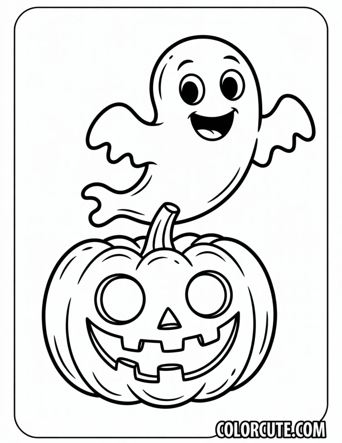 Ghost Pumpkin Face Coloring Page | Free PDF Printables