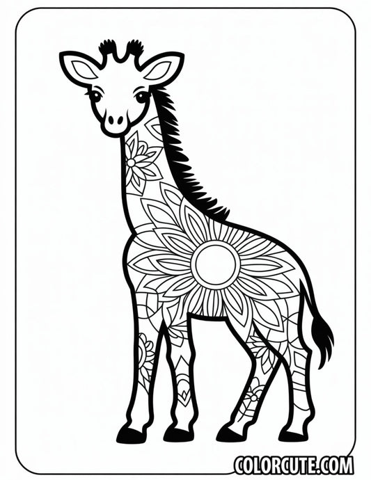 Giraffe Mandala Coloring Pages | Free PDF Printables