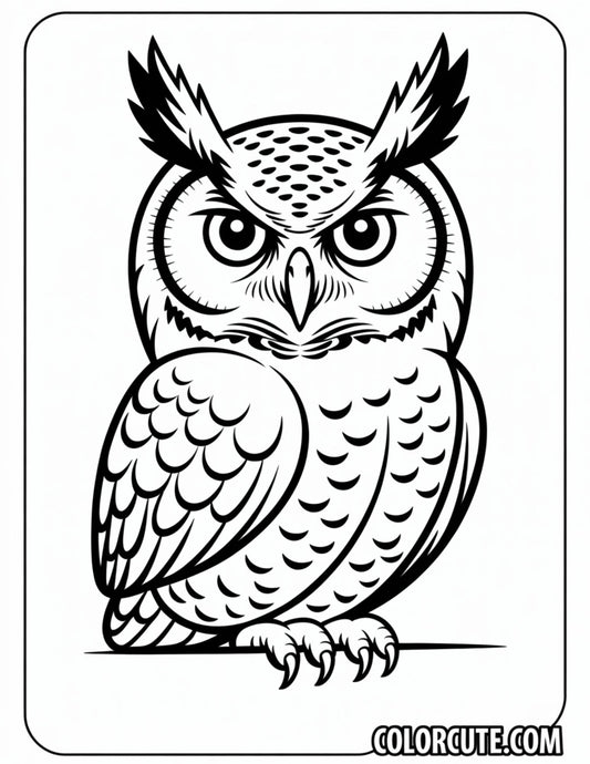 Great Horned Owl Coloring Pages | Free PDF Printables
