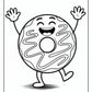 Happy Donut Coloring Pages Free Printable