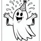 Happy Ghost Coloring Pages | Free PDF Printables