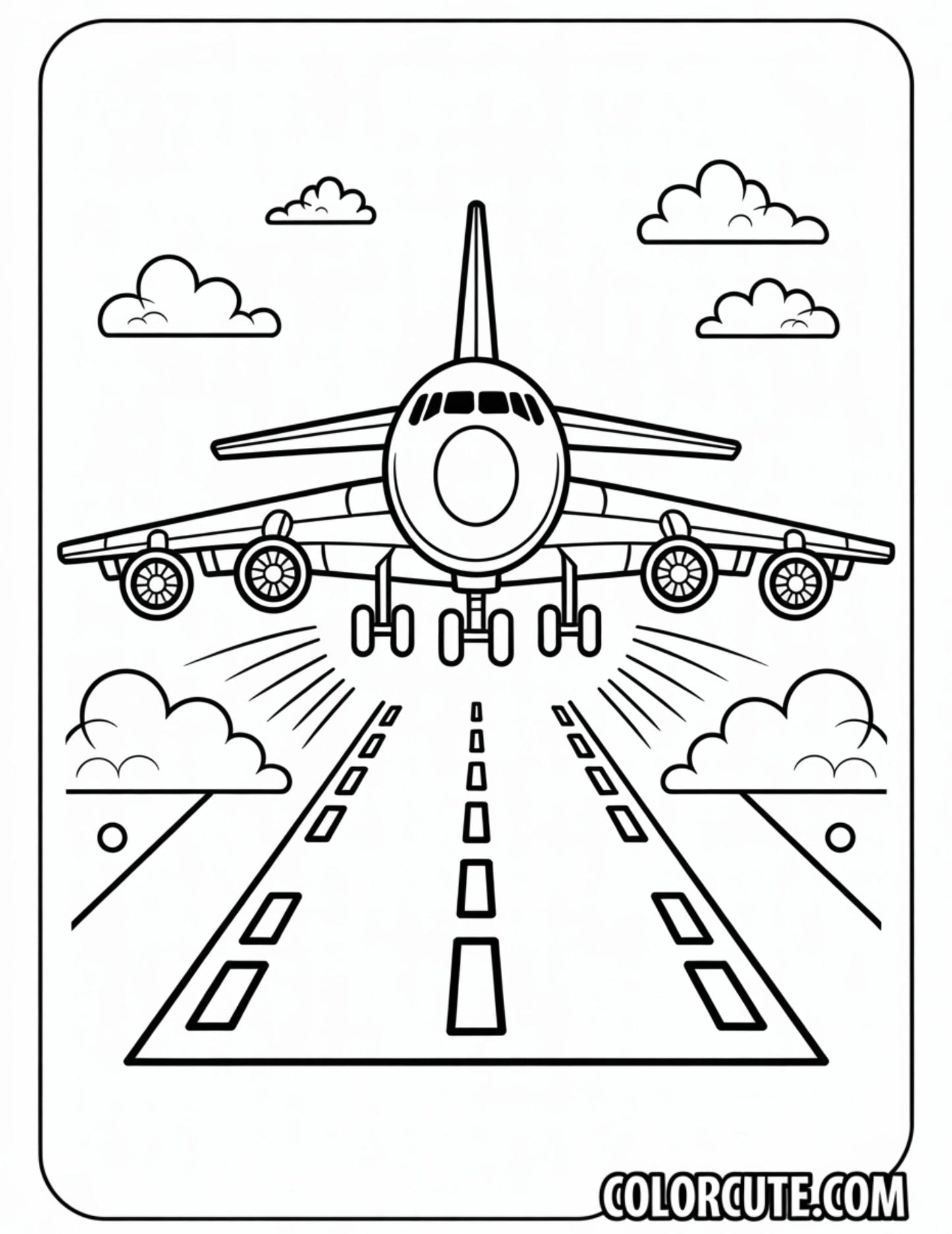 Jumbo Jet Airplane Coloring Pages | Free PDF Printables