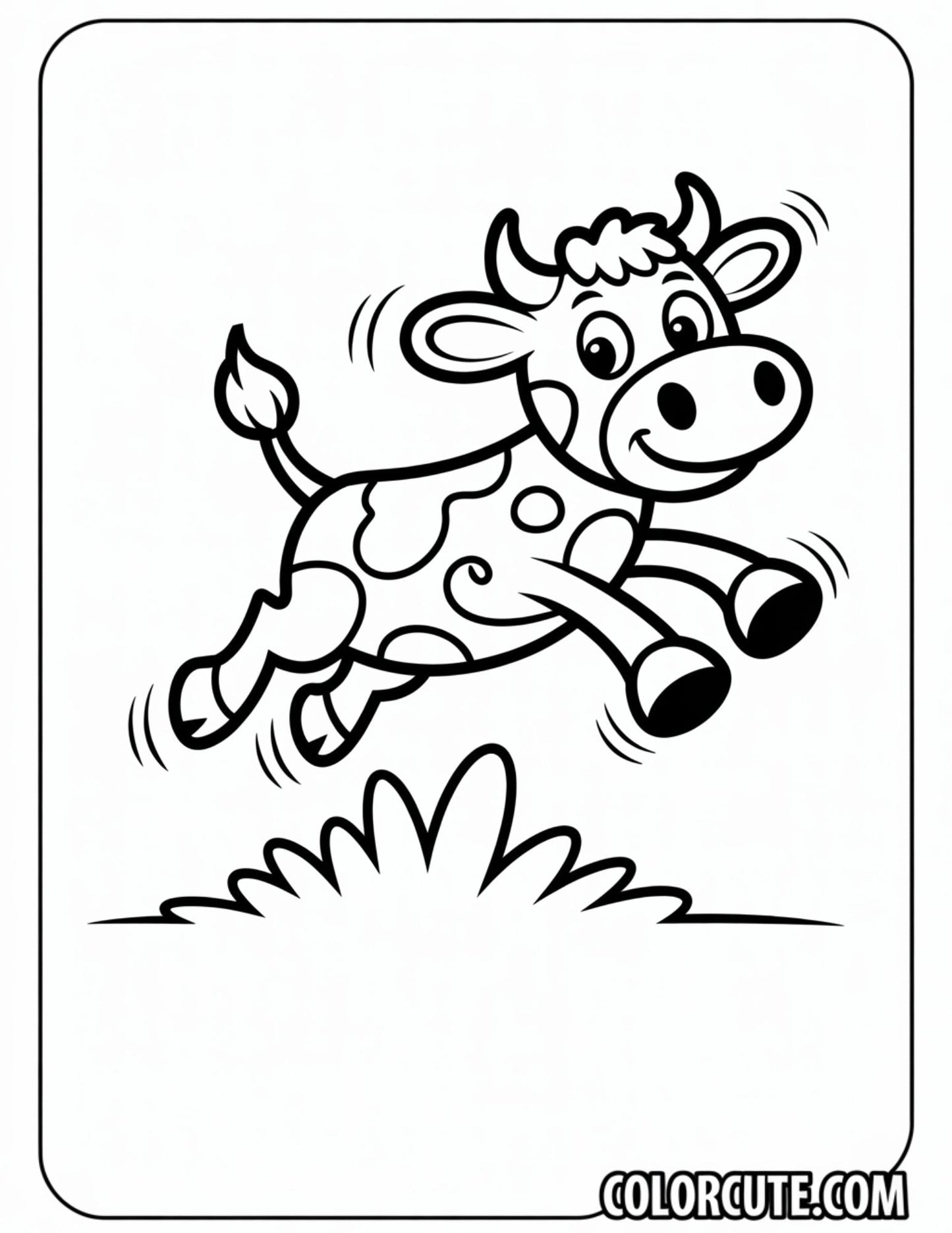 Jumping Cow Coloring Pages | Free PDF Printables