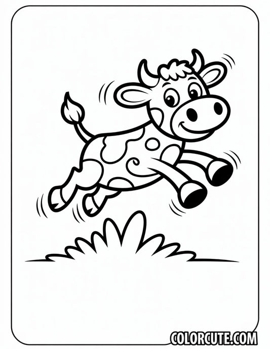 Jumping Cow Coloring Pages | Free PDF Printables