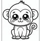 Kawaii Monkey Coloring Page Free PDF Printables