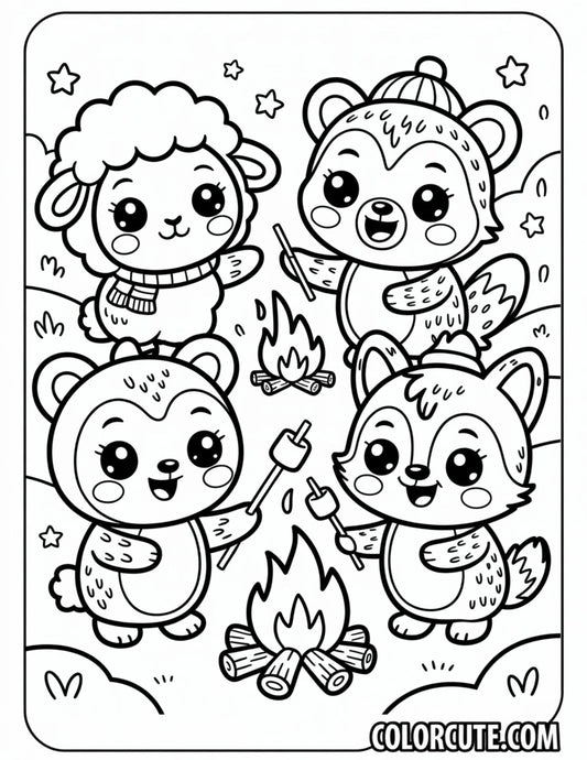 Picnic Cozy Friends Coloring Pages | Free PDF Printables
