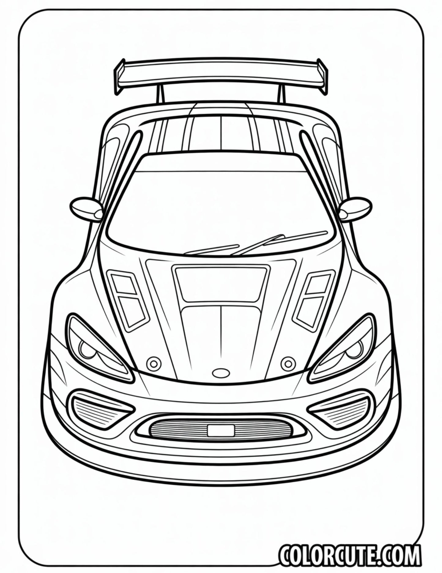 Racing Car Coloring Page | Free PDF Printables