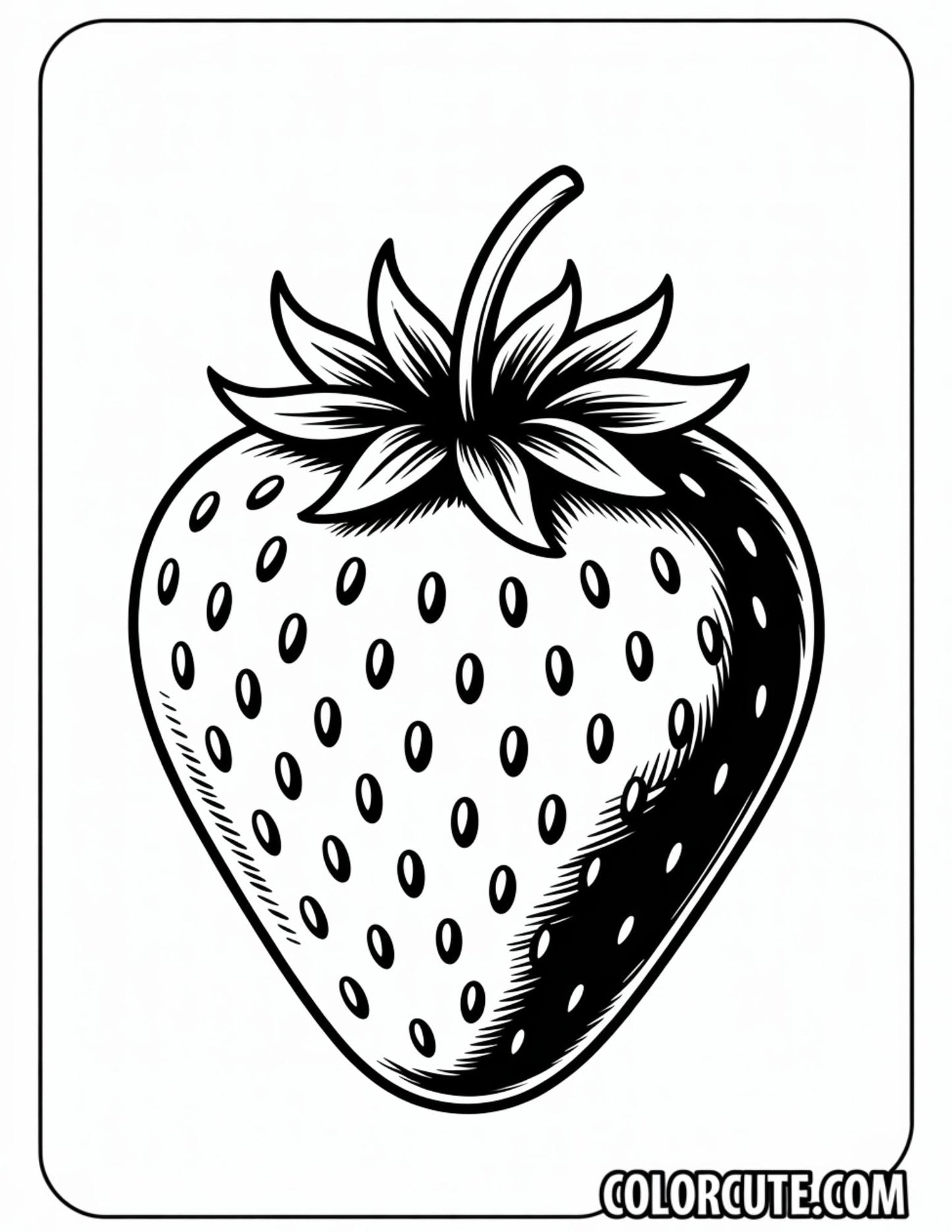 Ripe Strawberry Coloring Pages – Free PDF Printables