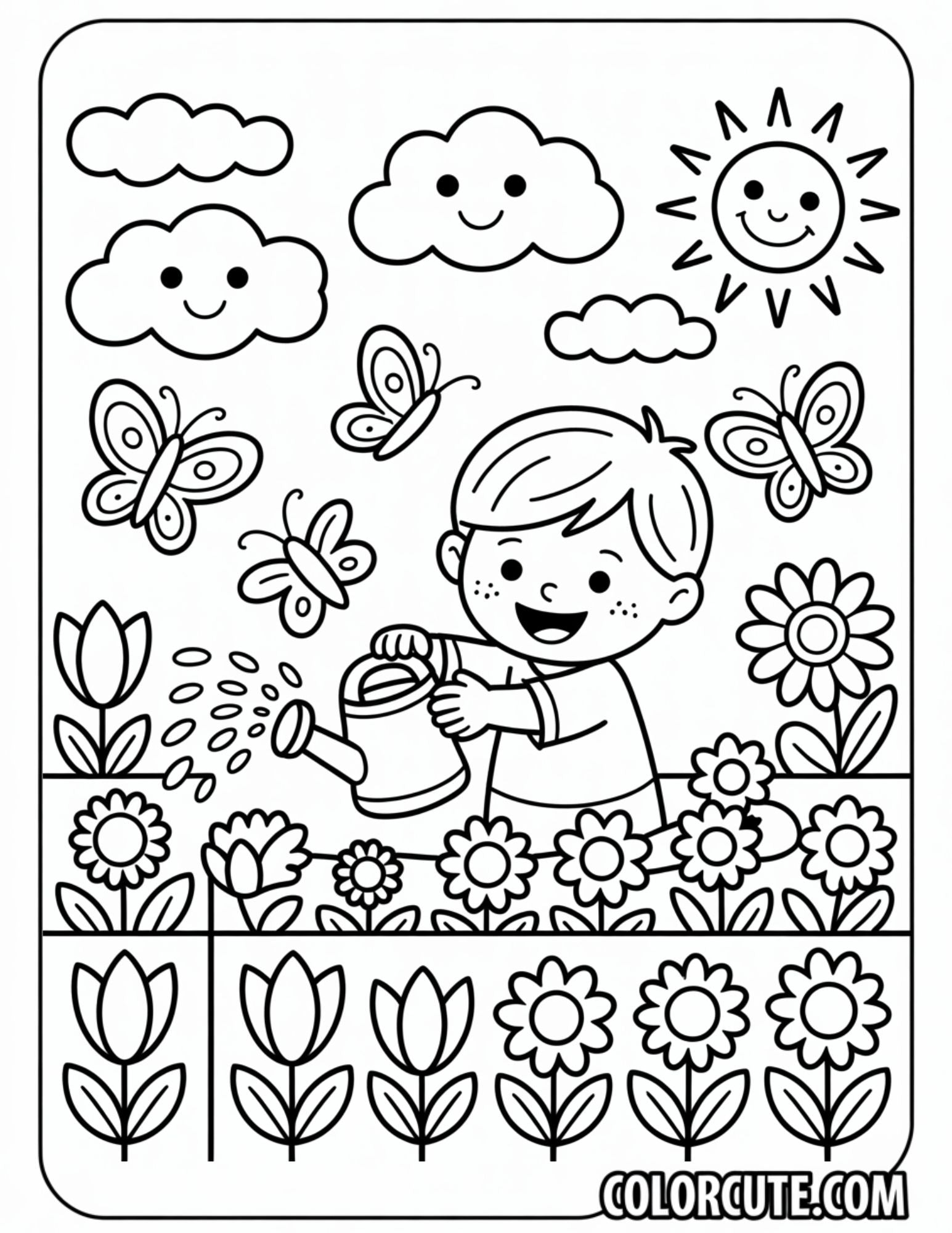 Spring Preschool Coloring Pages | Free PDF Printables – Color Cute ...