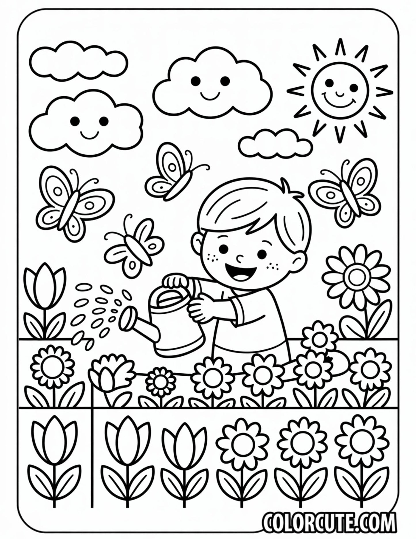 Spring Preschool Coloring Pages | Free PDF Printables