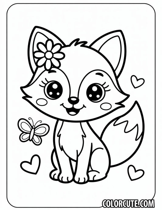 Sweet Fox Coloring Pages | Free PDF Printables