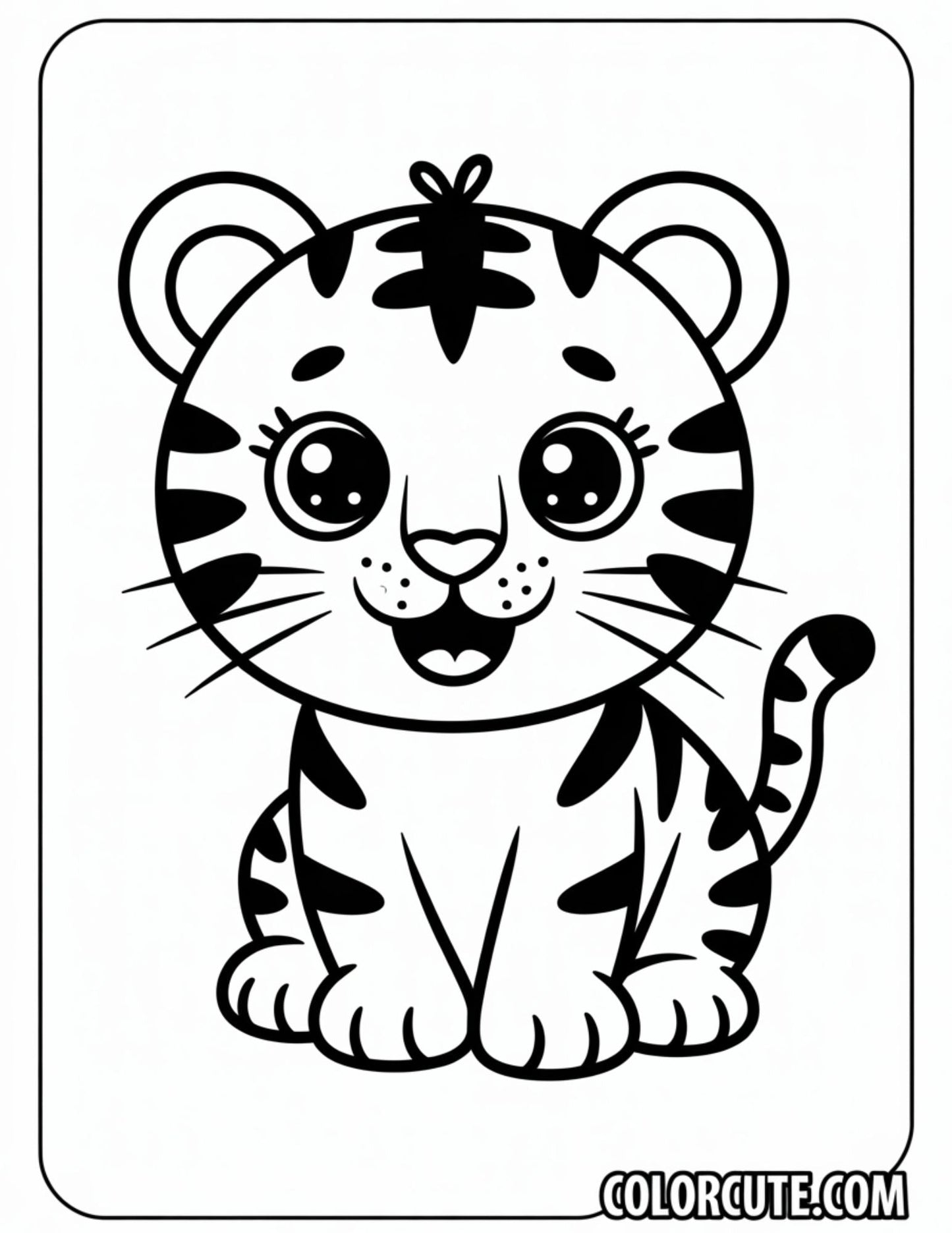 Baby Tiger Coloring Pages | Free PDF Printables