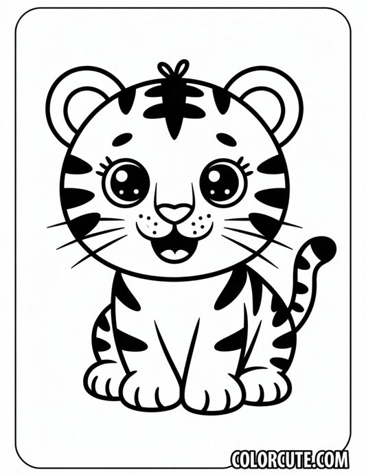 Baby Tiger Coloring Pages | Free PDF Printables