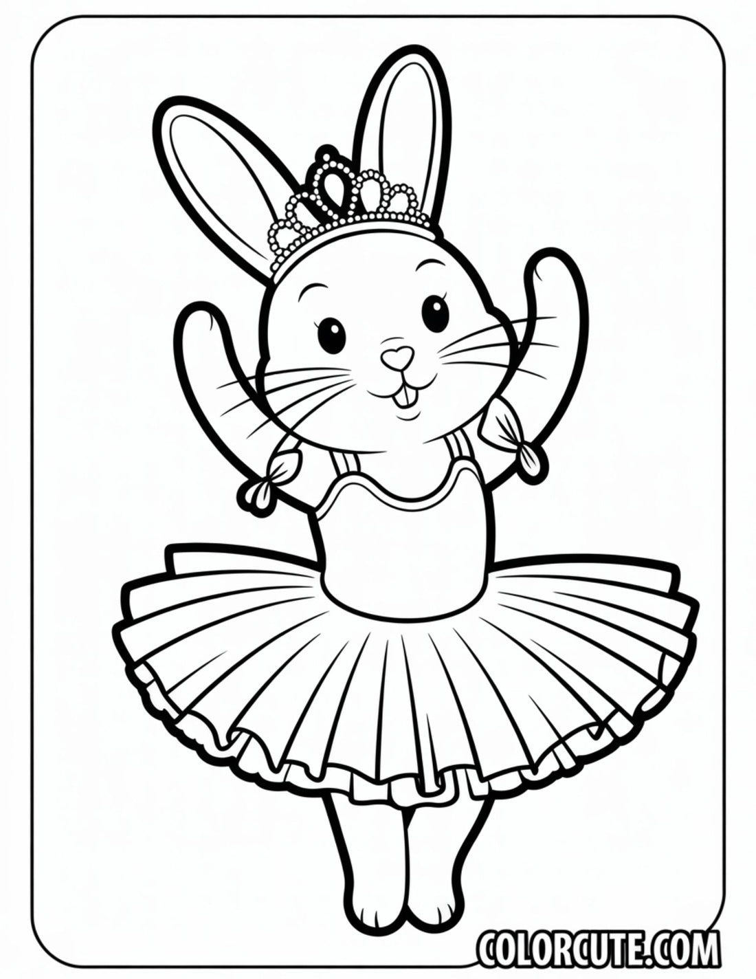 Ballerina Bunny Coloring Page – Free PDF Printables – Color Cute - Free ...