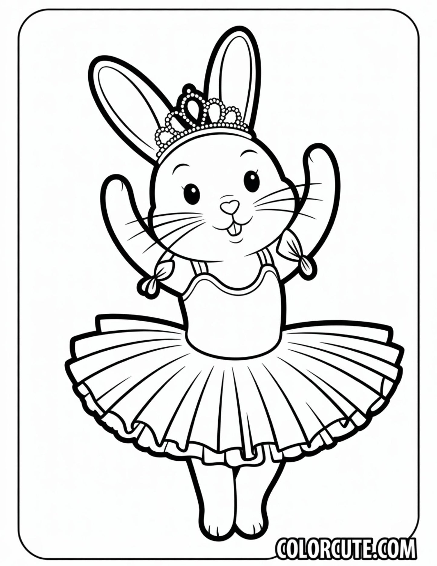 Ballerina Bunny Coloring Page – Free PDF Printables