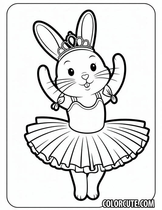 Ballerina Bunny Coloring Page – Free PDF Printables