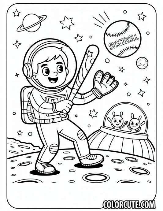 Baseball Space Coloring Pages | Free PDF Printables
