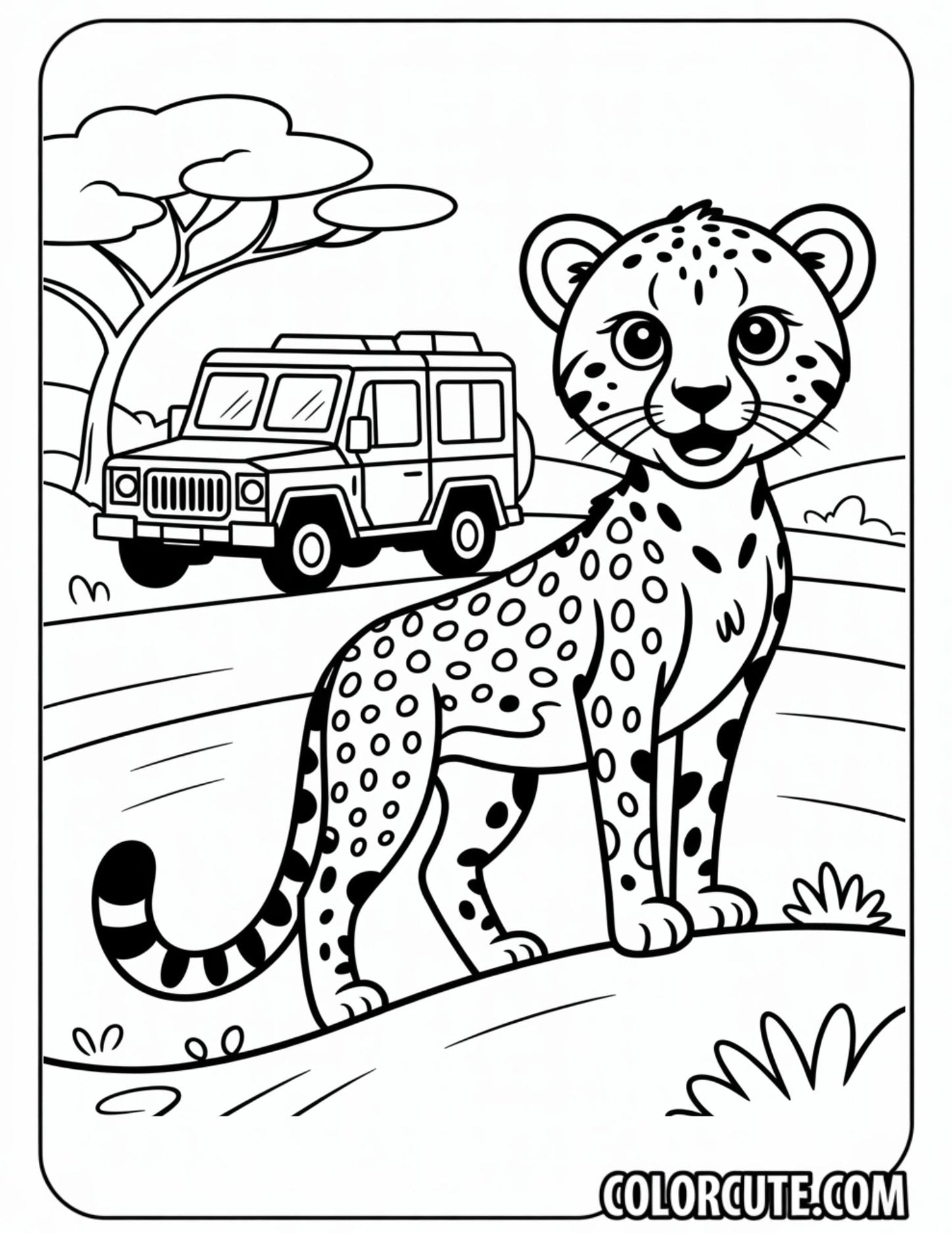 Cheetah Portrait Coloring Pages | Free PDF Printables