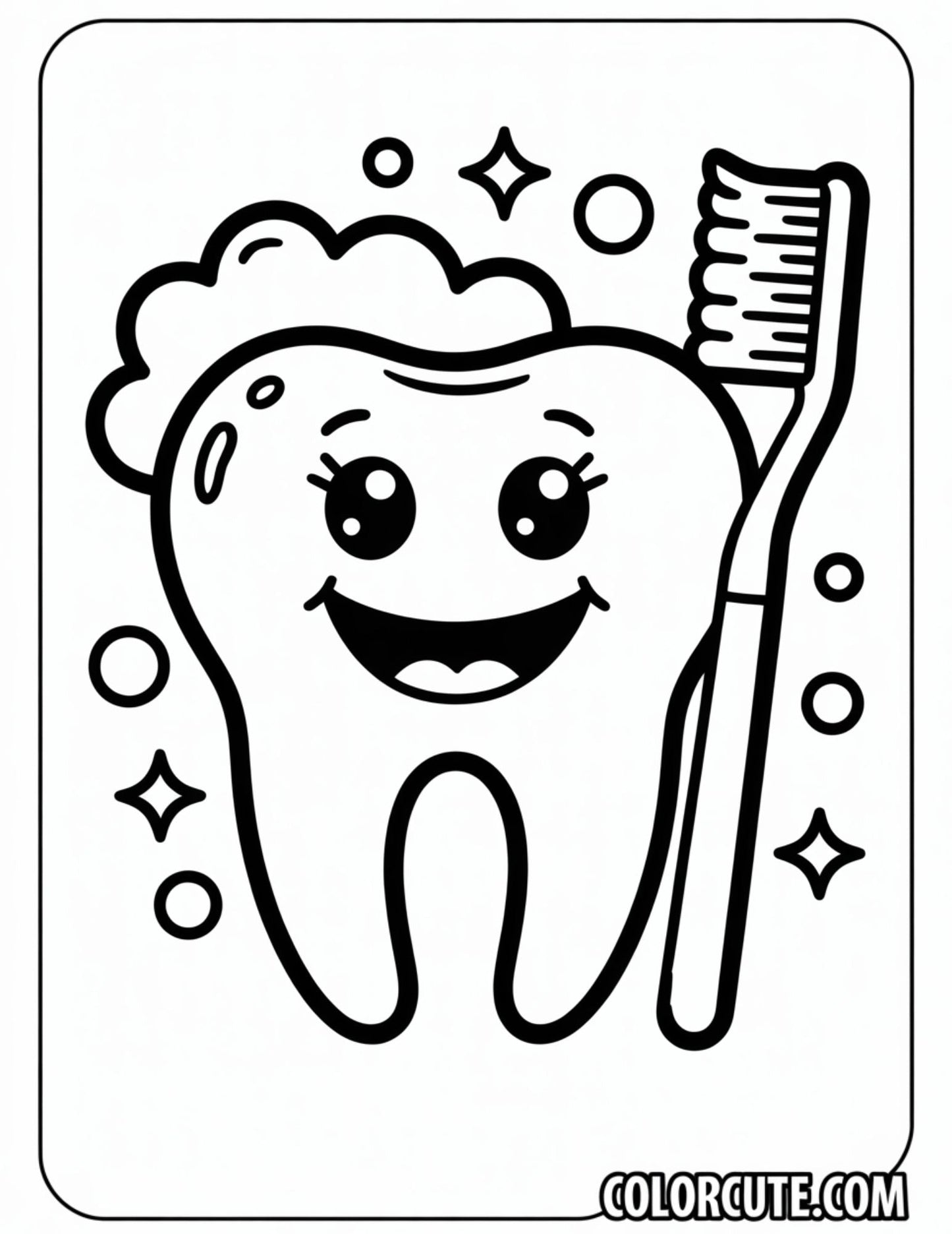 Dental Health Preschool Coloring Page | Free PDF Printables