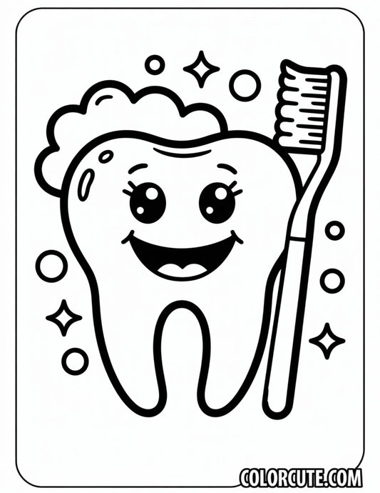 Dental Health Preschool Coloring Page | Free PDF Printables