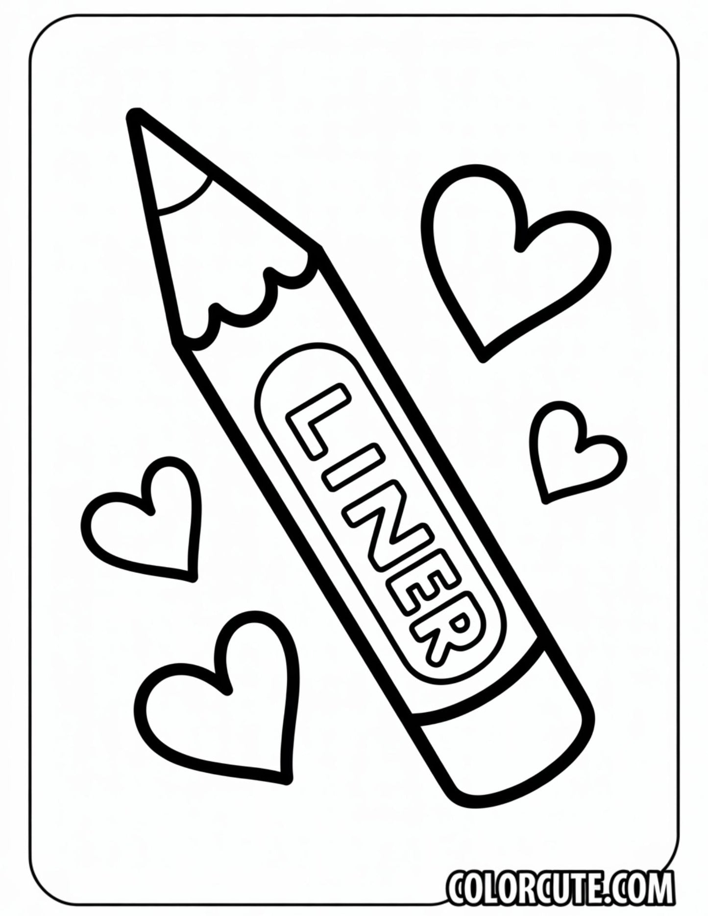 Eyeliner Pencil Coloring Page | Free PDF Printables