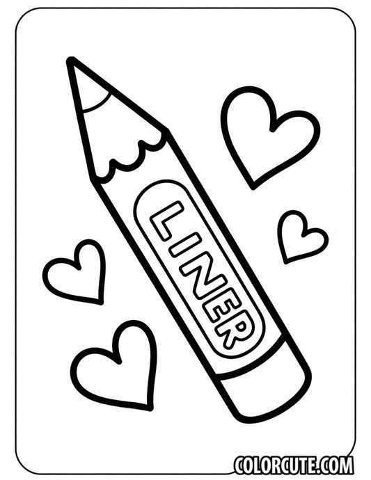 Eyeliner Pencil Coloring Page | Free PDF Printables
