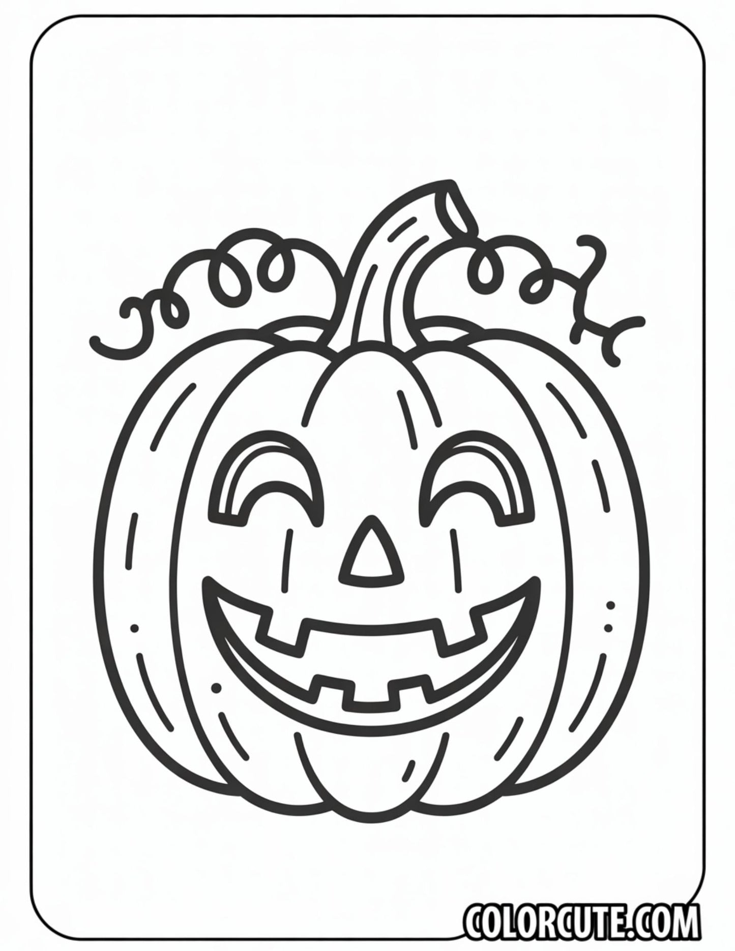 Fall Cute Pumpkin Coloring Pages | Free PDF Printables