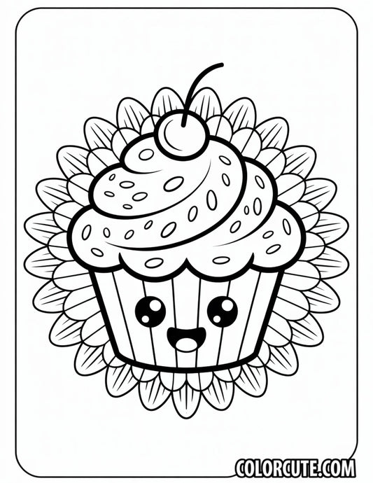 Fun Cupcake Mandala Coloring Pages | Free PDF Printables