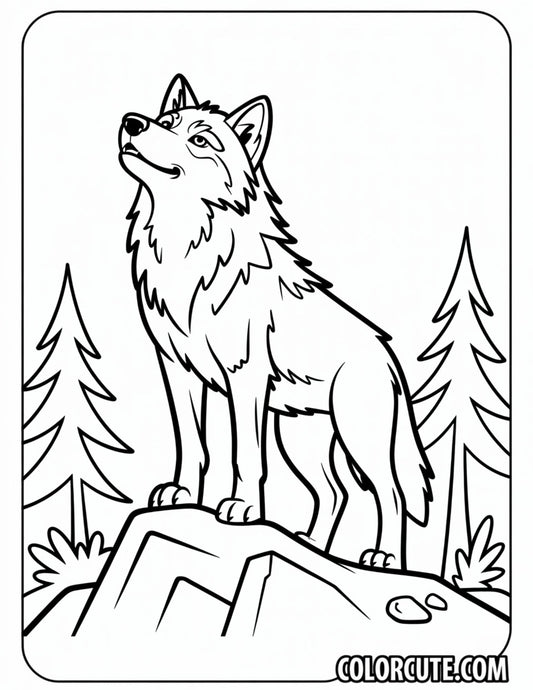 Grey Wolf Coloring Page | Free PDF Printables