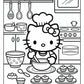 Hello Kitty Cooking Coloring Page | Free PDF Printables