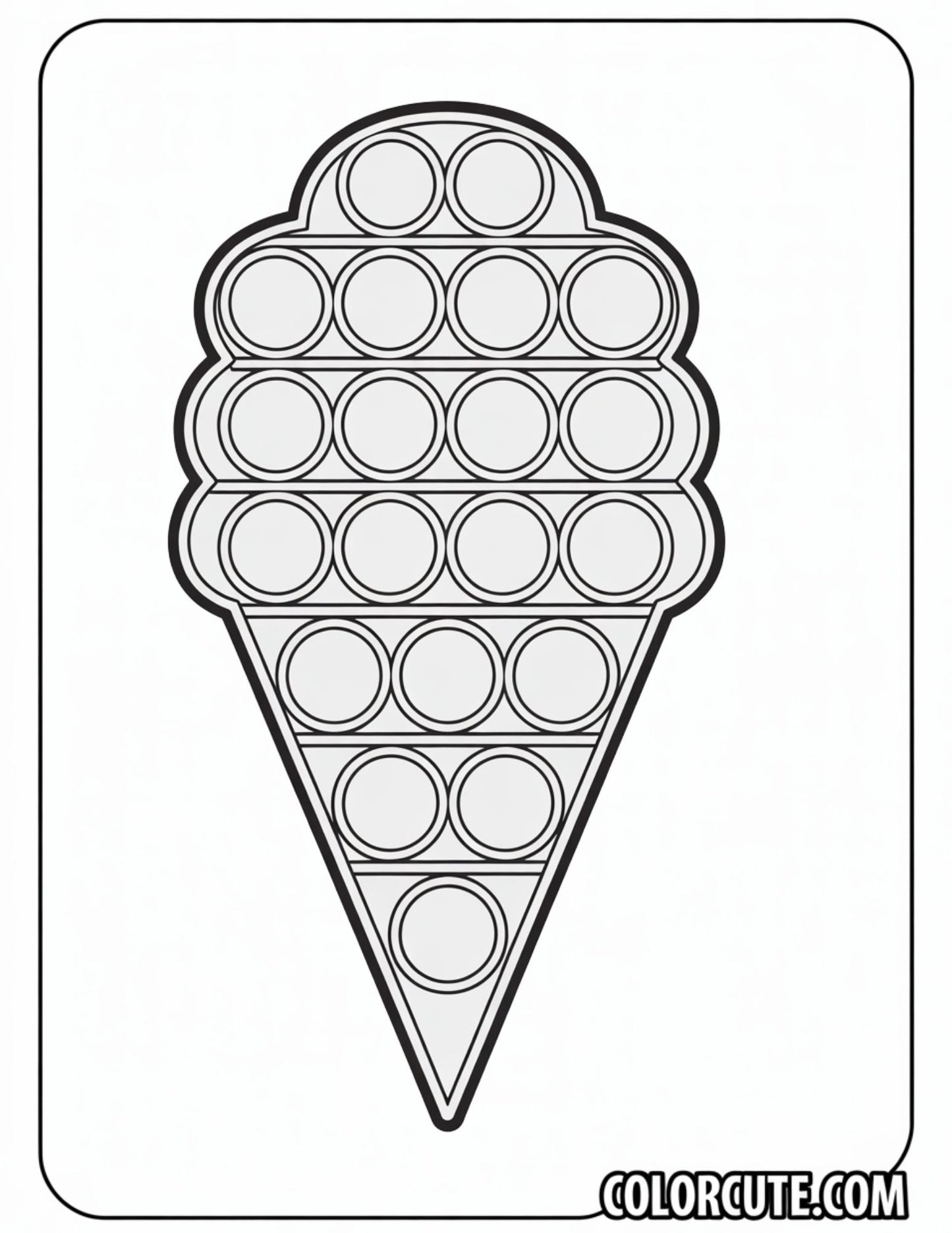 Ice Cream Pop It Coloring Page | Free PDF Printables