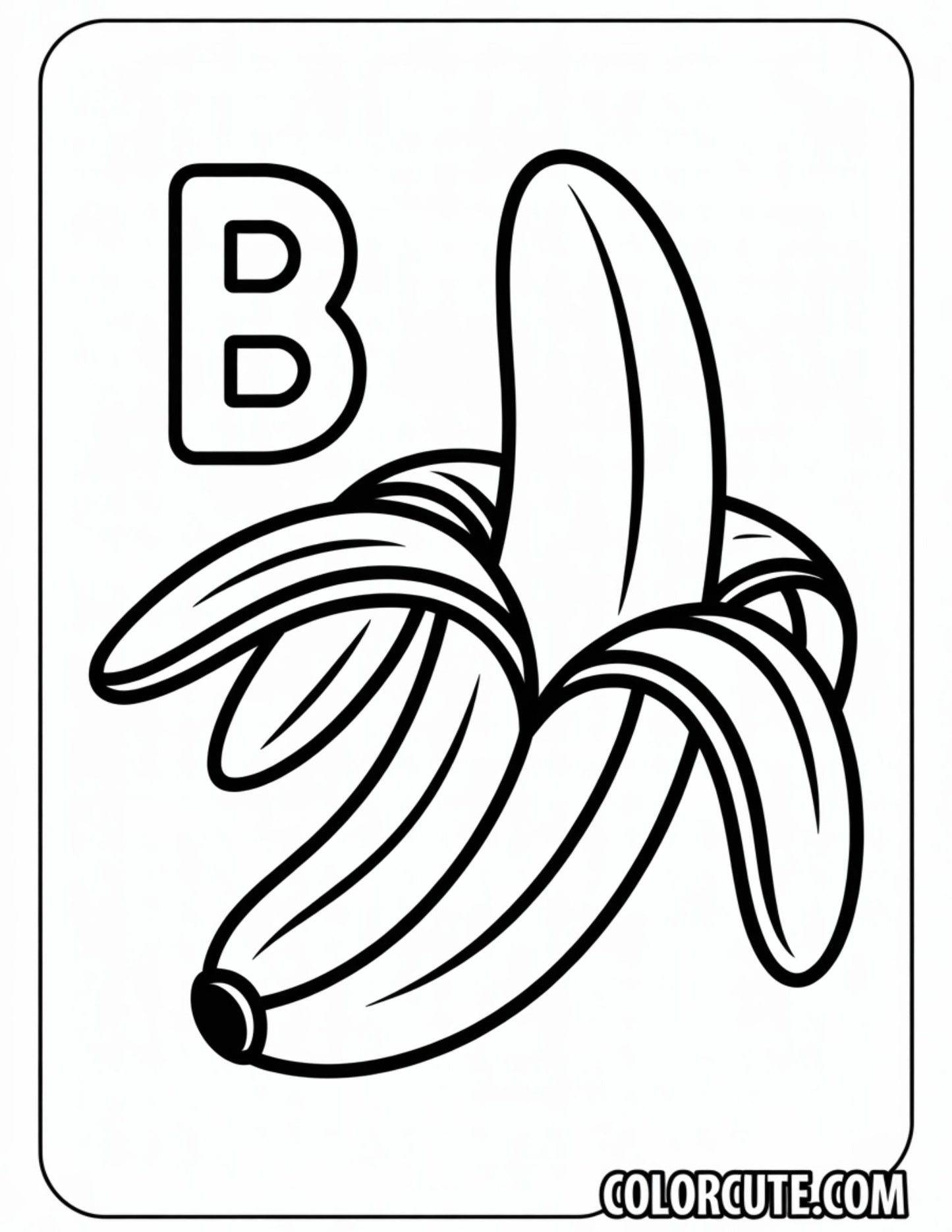Kids Banana Coloring Pages | Free PDF Printables