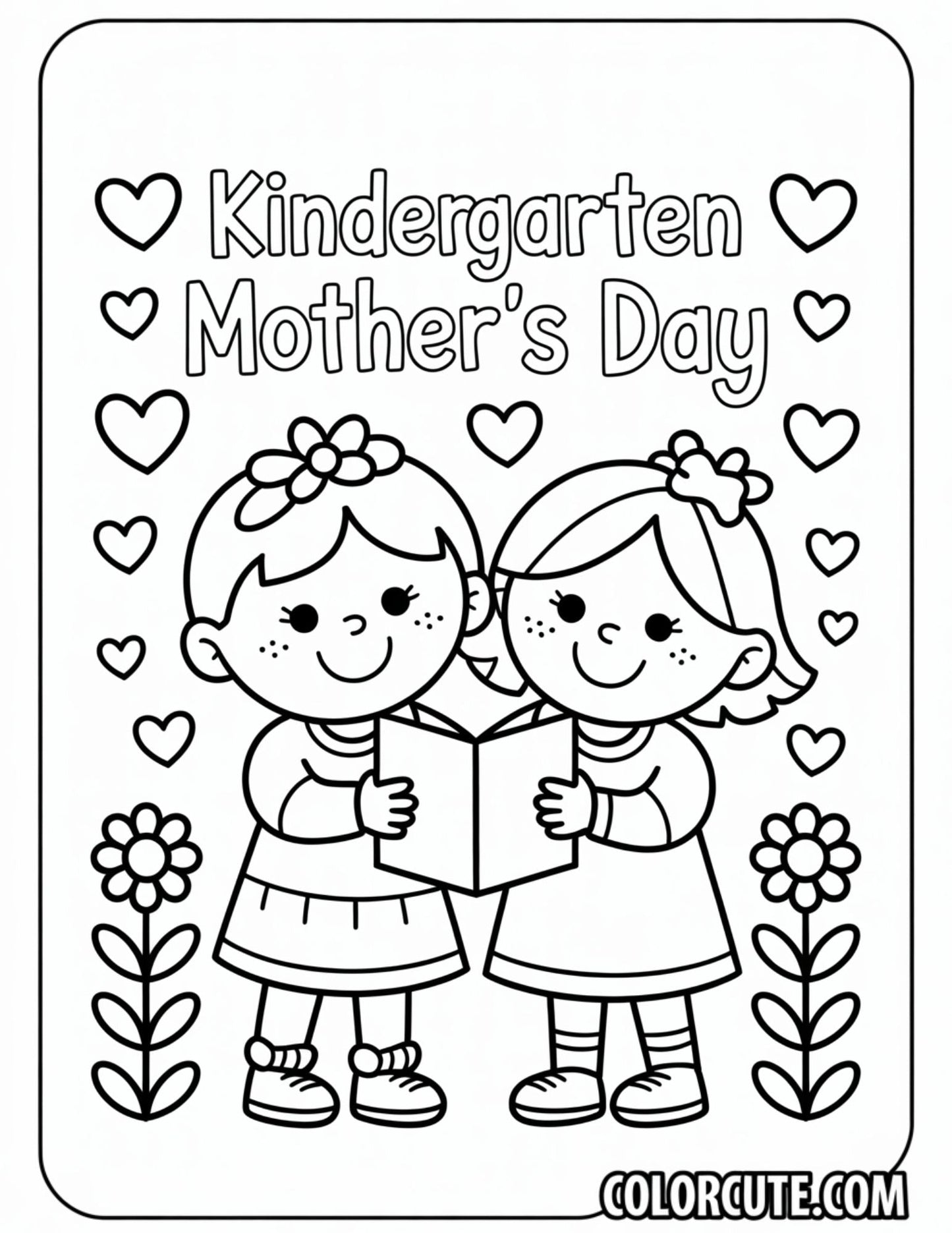 Kindergarten Mothers Day Coloring Pages Free PDF Printables