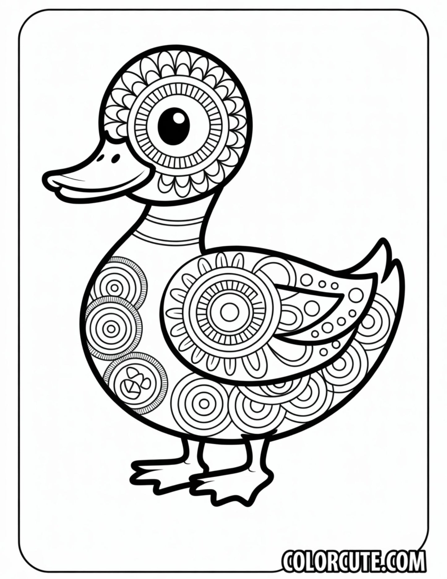 Mandala Duck Coloring Page | Free PDF Printables