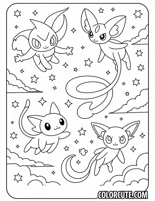 Mythical Pokémon Coloring Pages | Free PDF Printables