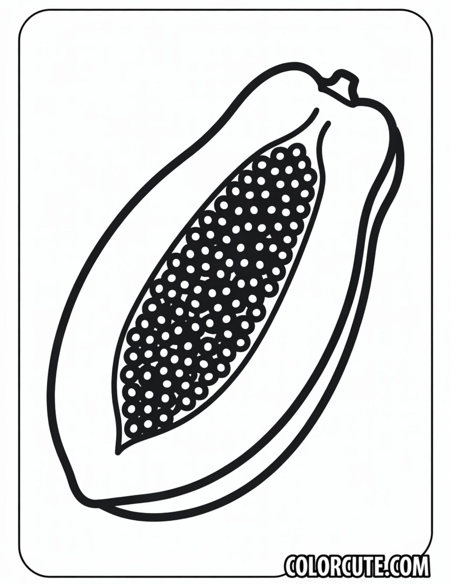 Papaya Coloring Page | Free PDF Printables
