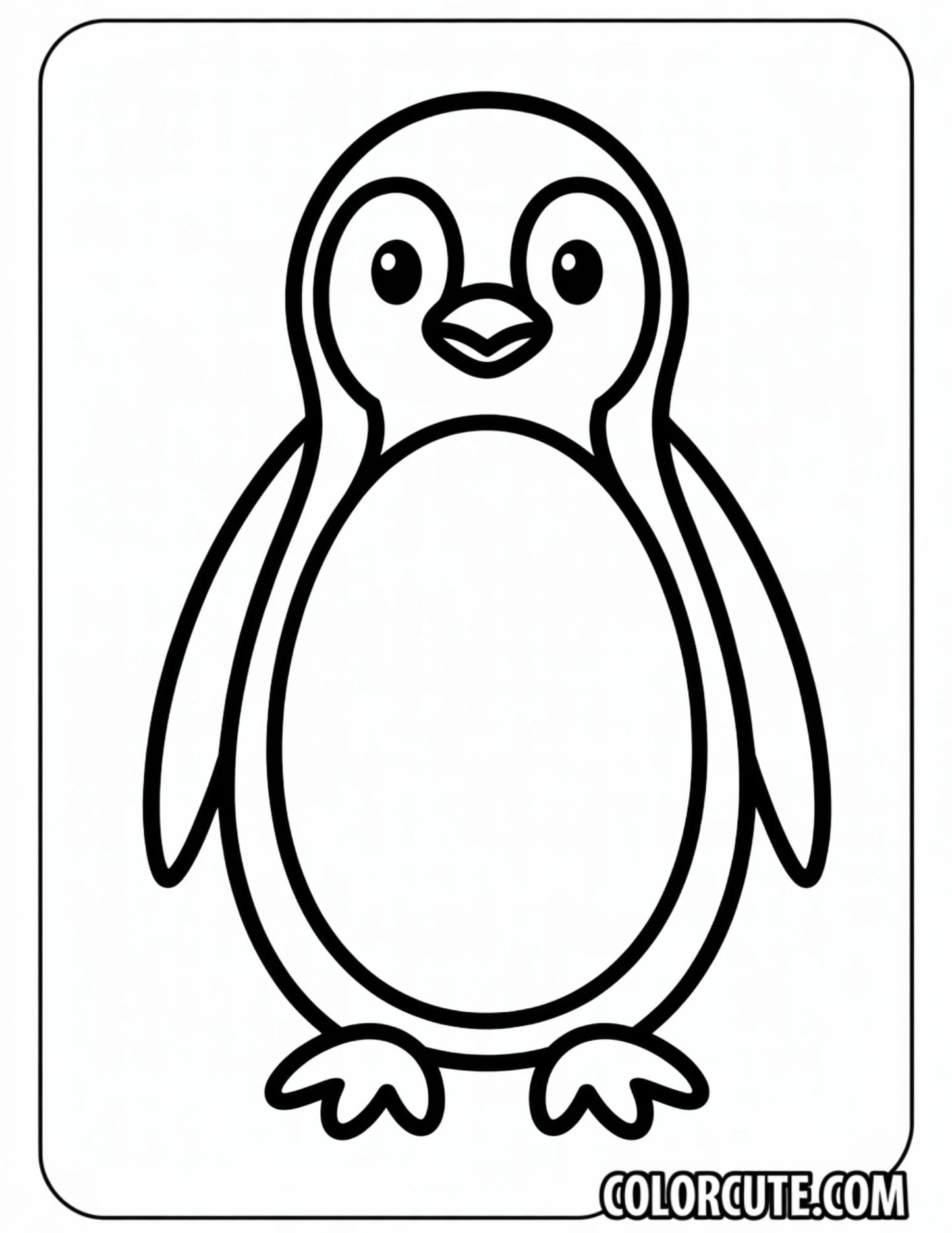 Simple Penguin Coloring Page | Free PDF Printables