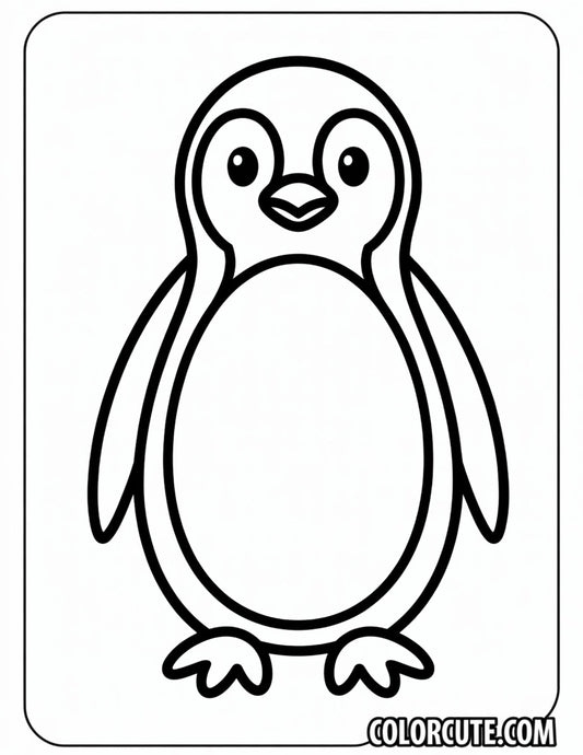 Simple Penguin Coloring Page | Free PDF Printables